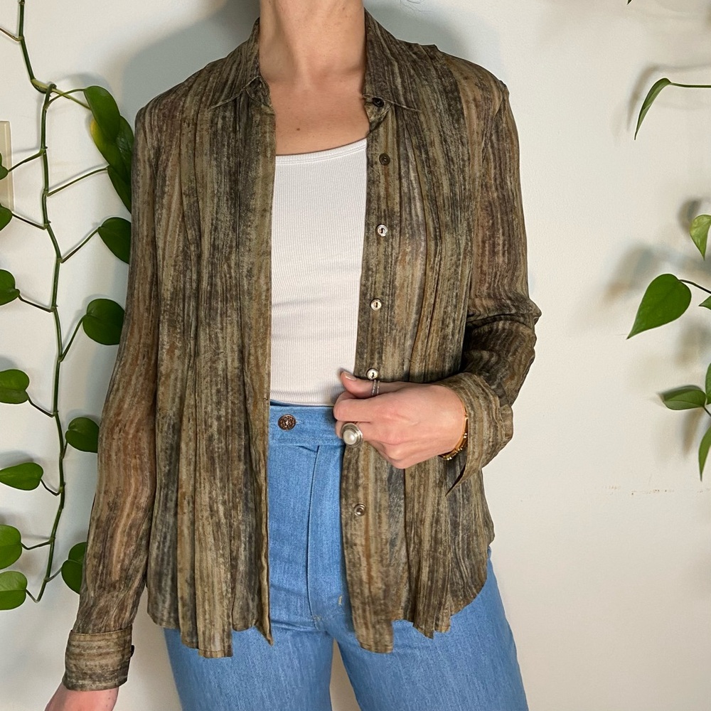 🌹 SOLD 🌹 Jones New York Silk sheer long sleeve blouse